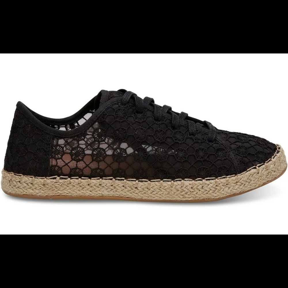 Toms Lena Black Mosaic Mesh lace up Shoes US #9